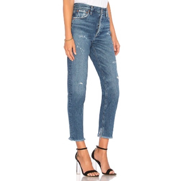 AGOLDE High Waisted Jamie Straight Lowdown Blue 28 - Picture 3 of 13